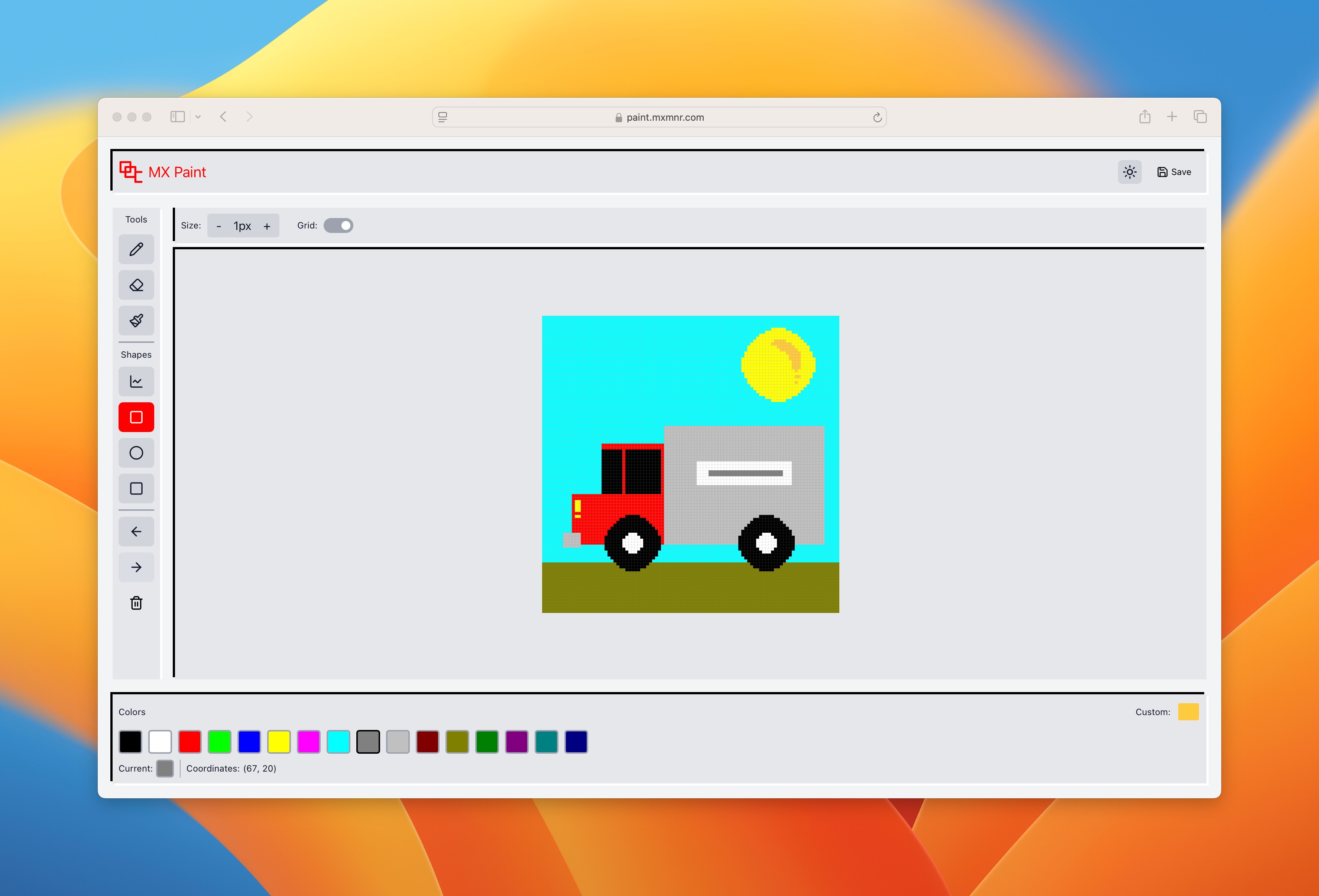 MX Paint pixel art app